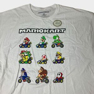 Mario Kart T Shirt Mens 2XL White Nintendo Super Mario Graphic Tee Video‎ Gamer